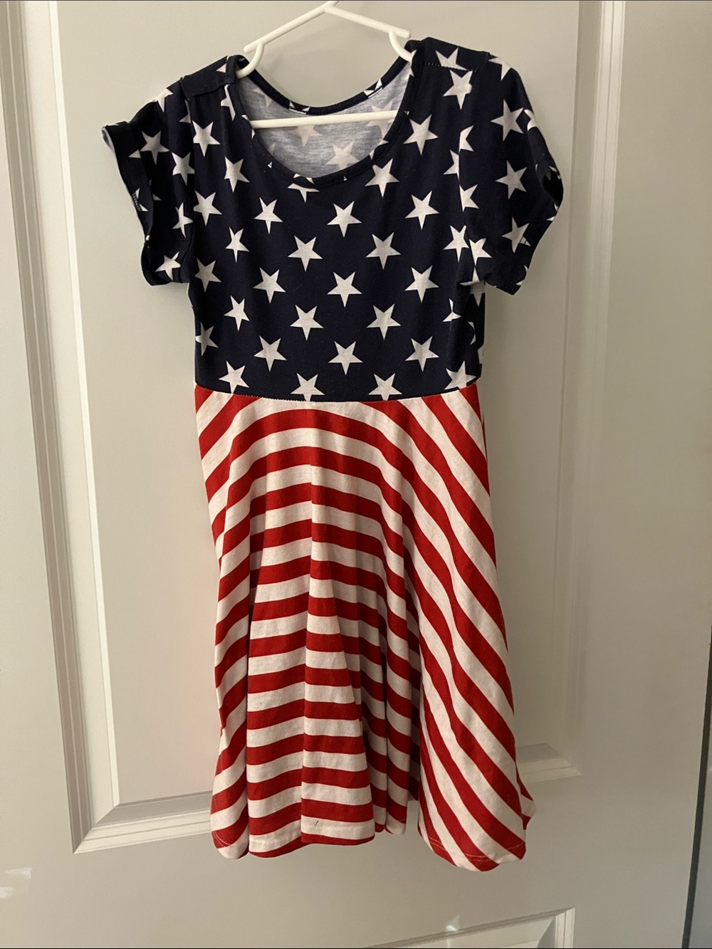 Girls' Navy & Red Star-Stripe Casual Dress